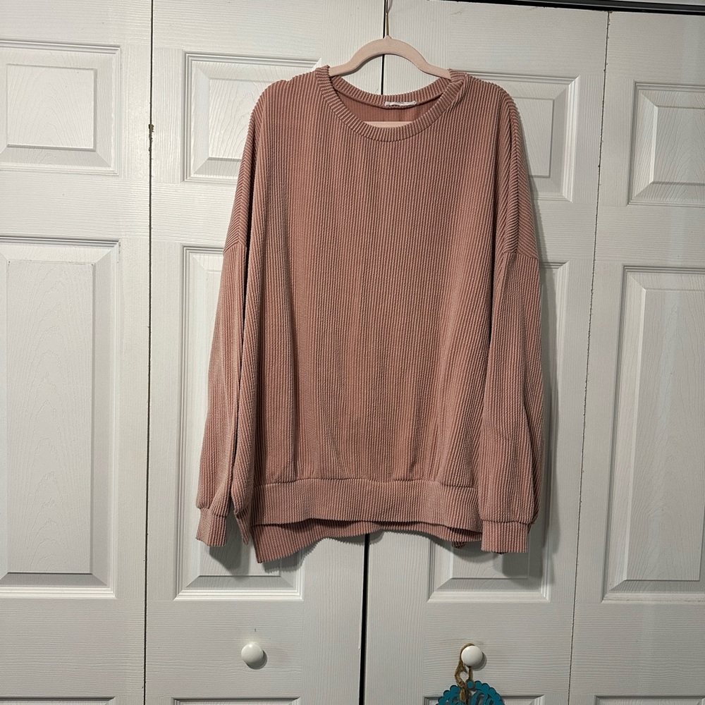 TALULAH Pink Ribbed Sweater Top